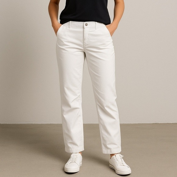 American Eagle Outfitters Other - American Eagle Stretch Cargo Pants – White – Women's Large – Adjustable Hem